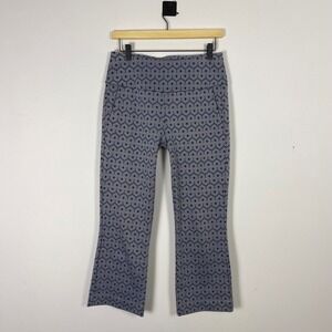 Cabi Tessera Crop Retro‎ Pants Size Small Pull On Flare Leg Geometric Print Knit